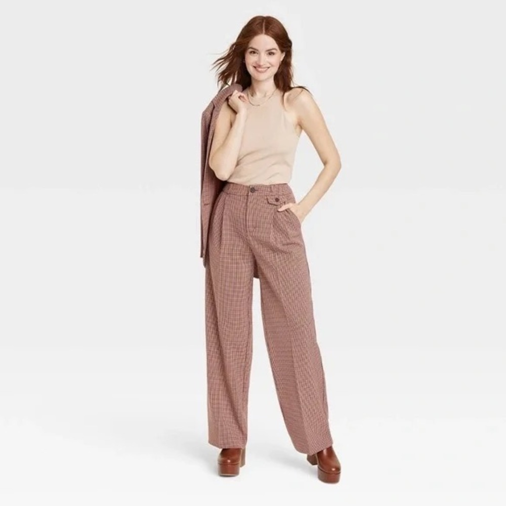 A New Day Women's High-Rise Relaxed Fit Regular Length Baggy Wide Leg Trousers